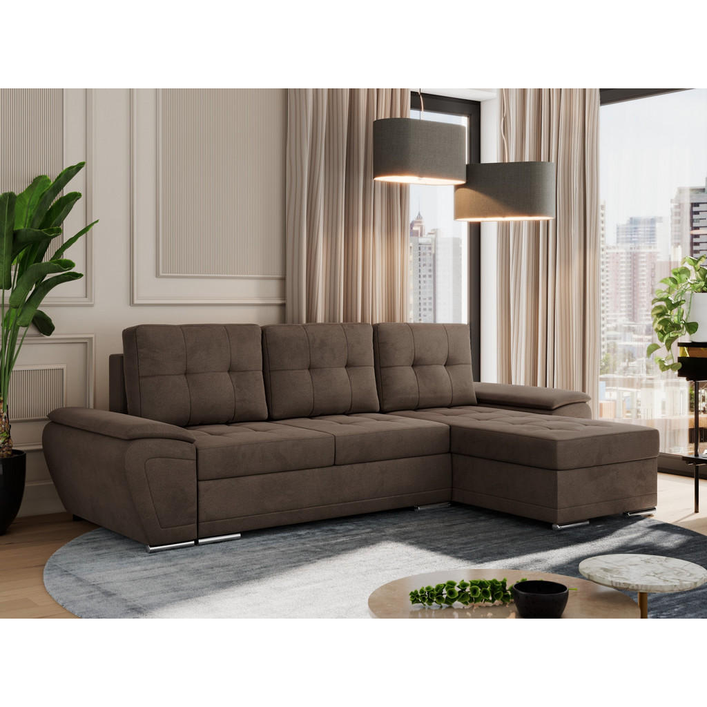 Thumbnail - MKS Ecksofa, Braun, Textil, 3-Sitzer, L-Form,L-Form, 271x157 cm, Oeko-Tex®, Wohnzimmer, Sofas & Couches, Wohnlandschafte...