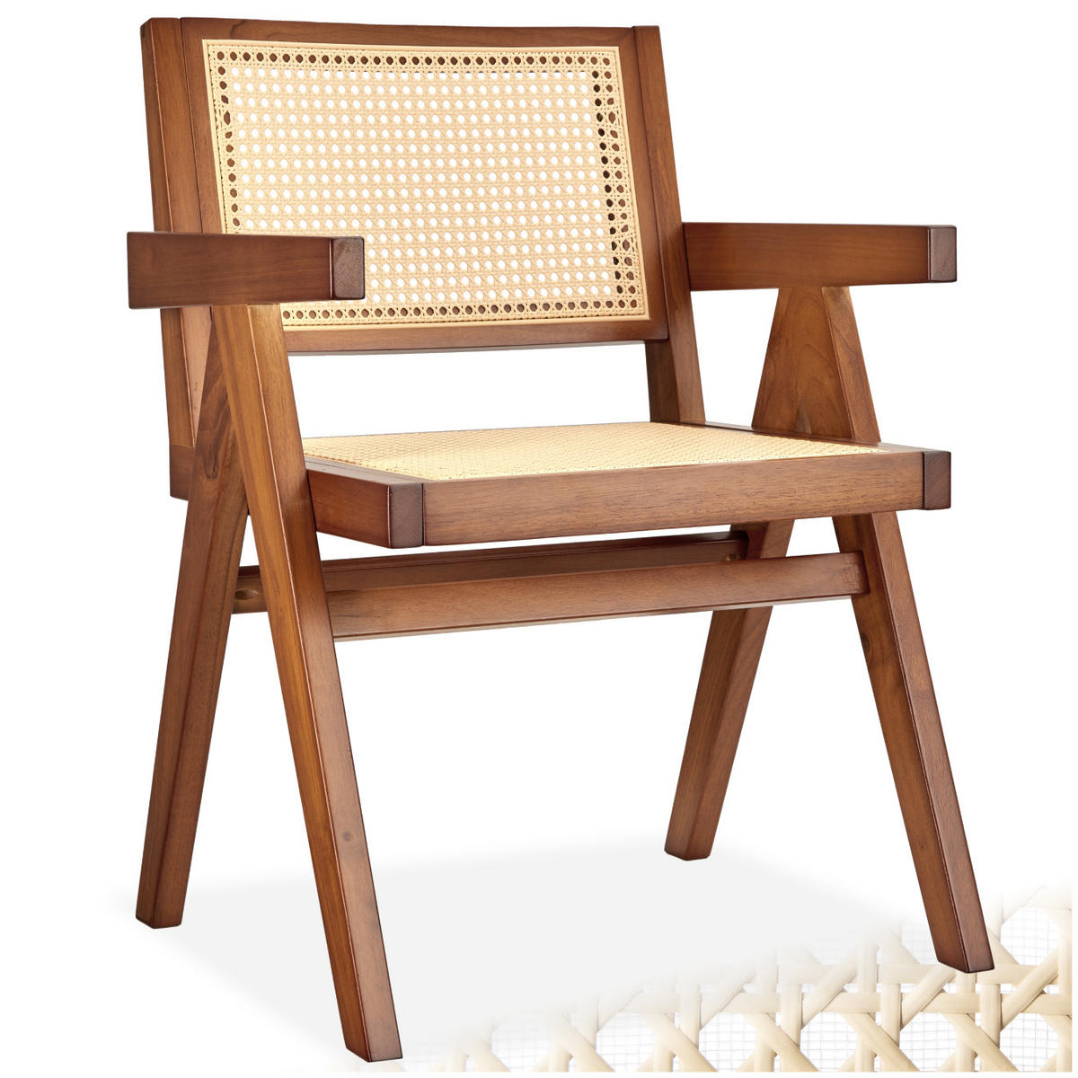 ARMLEHNSTUHL Lissy,59 x 56,5 x 82,5 cm, Belastbarkeit 120 kg,Eiche dunkel - Wildeiche, Holz (59.5/82.5/56.5cm) - tectake