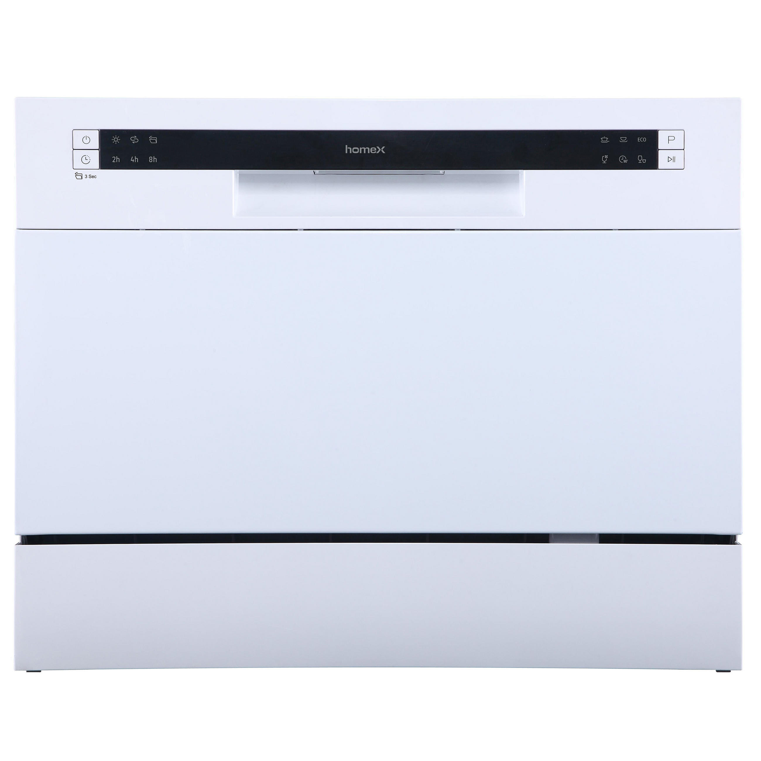 TISCHGESCHIRRSPÜLER, 6 Programme, Mini Spülmaschine für 6 Maßgedecke, Ideal für kleine Wohnungen, AquaStop, GST6AE-W weiß - Weiß, Kunststoff/Metall (55/44/50cm) - homeX