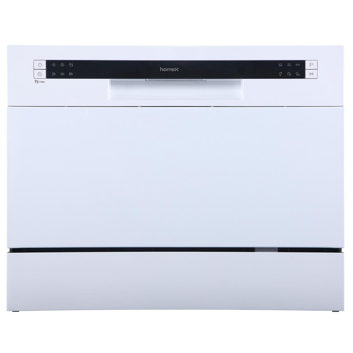 TISCHGESCHIRRSPÜLER, 6 Programme, Mini Spülmaschine für 6 Maßgedecke, Ideal für kleine Wohnungen, AquaStop, GST6AE-W weiß - Weiß, Kunststoff/Metall (55/44/50cm) - homeX