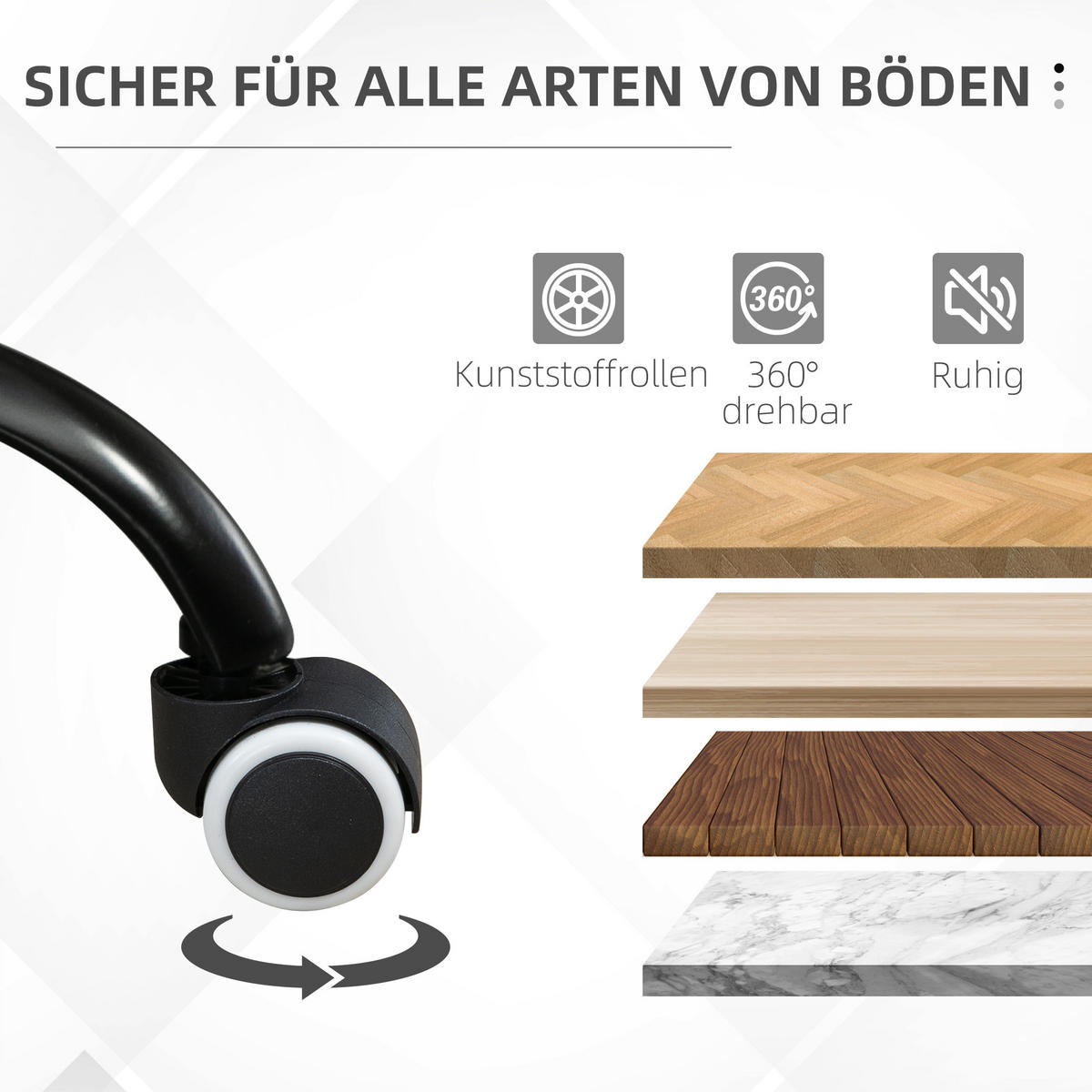 BÜROSTUHL mit Rollen, Drehstuhl, Kaffee - Schwarz, Metall (58/91/61cm) - Vinsetto