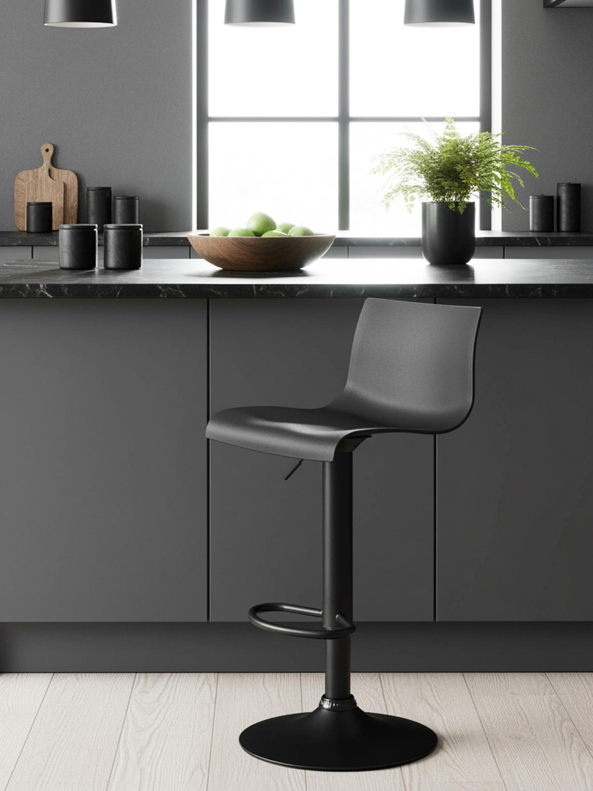 BARHOCKER 2er Set Brandon Kunststoff schwarz - Schwarz, Kunststoff/Metall (39/104/36cm) - TPFLiving