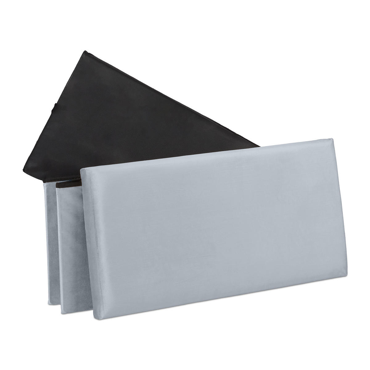 SITZBANK - Grau, Holzwerkstoff/Textil (77/38/39cm) - Relaxdays