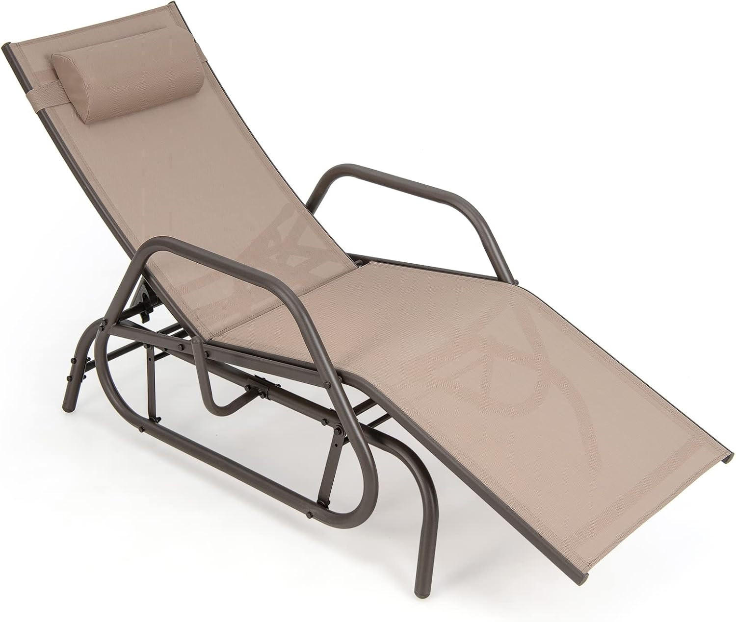 SONNENLIEGEN Braun - Braun, Metall (70/101/152cm) - COSTWAY
