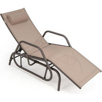 SONNENLIEGEN Braun - Braun, Metall (70/101/152cm) - COSTWAY