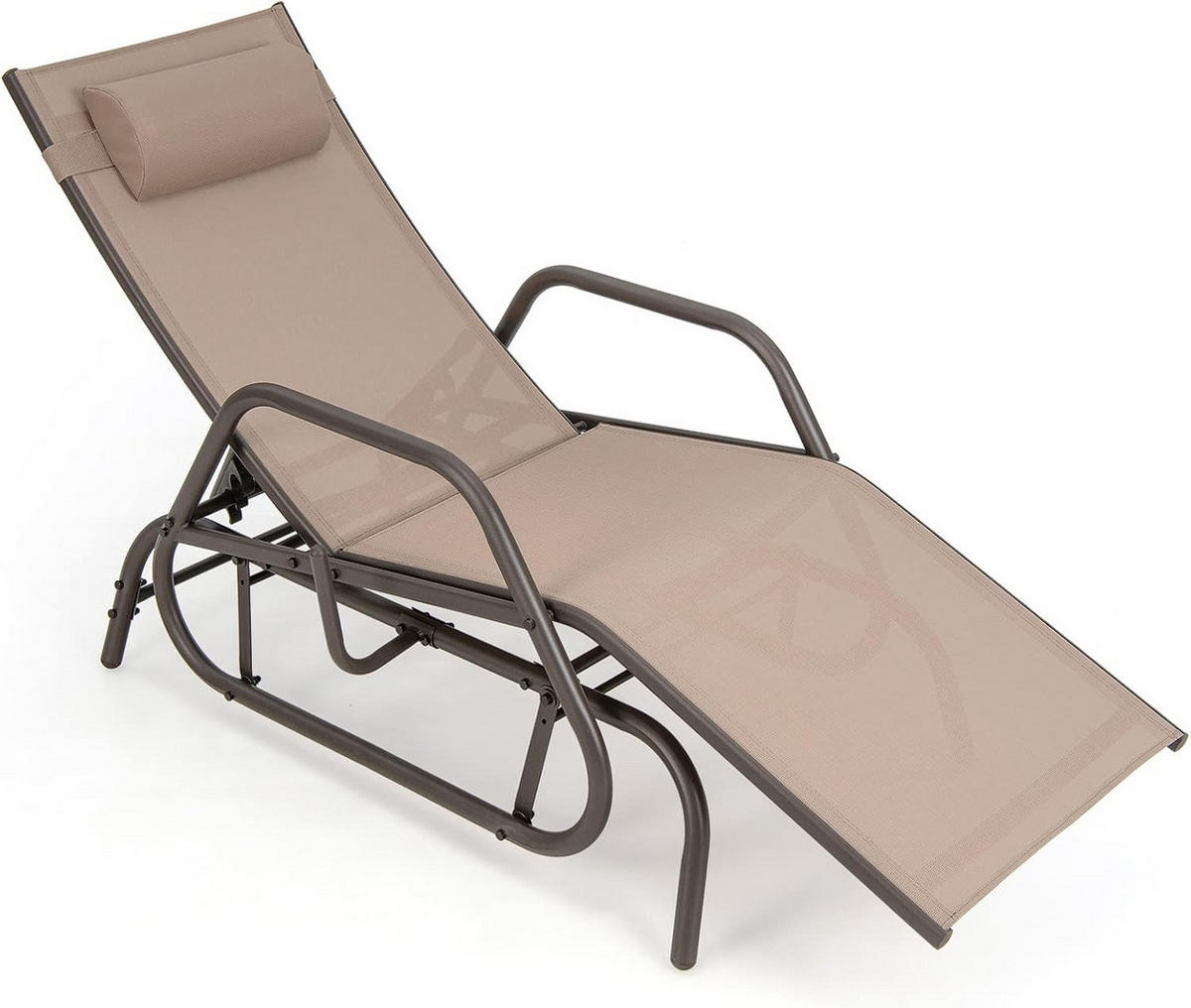 SONNENLIEGEN Braun - Braun, Metall (70/101/152cm) - COSTWAY