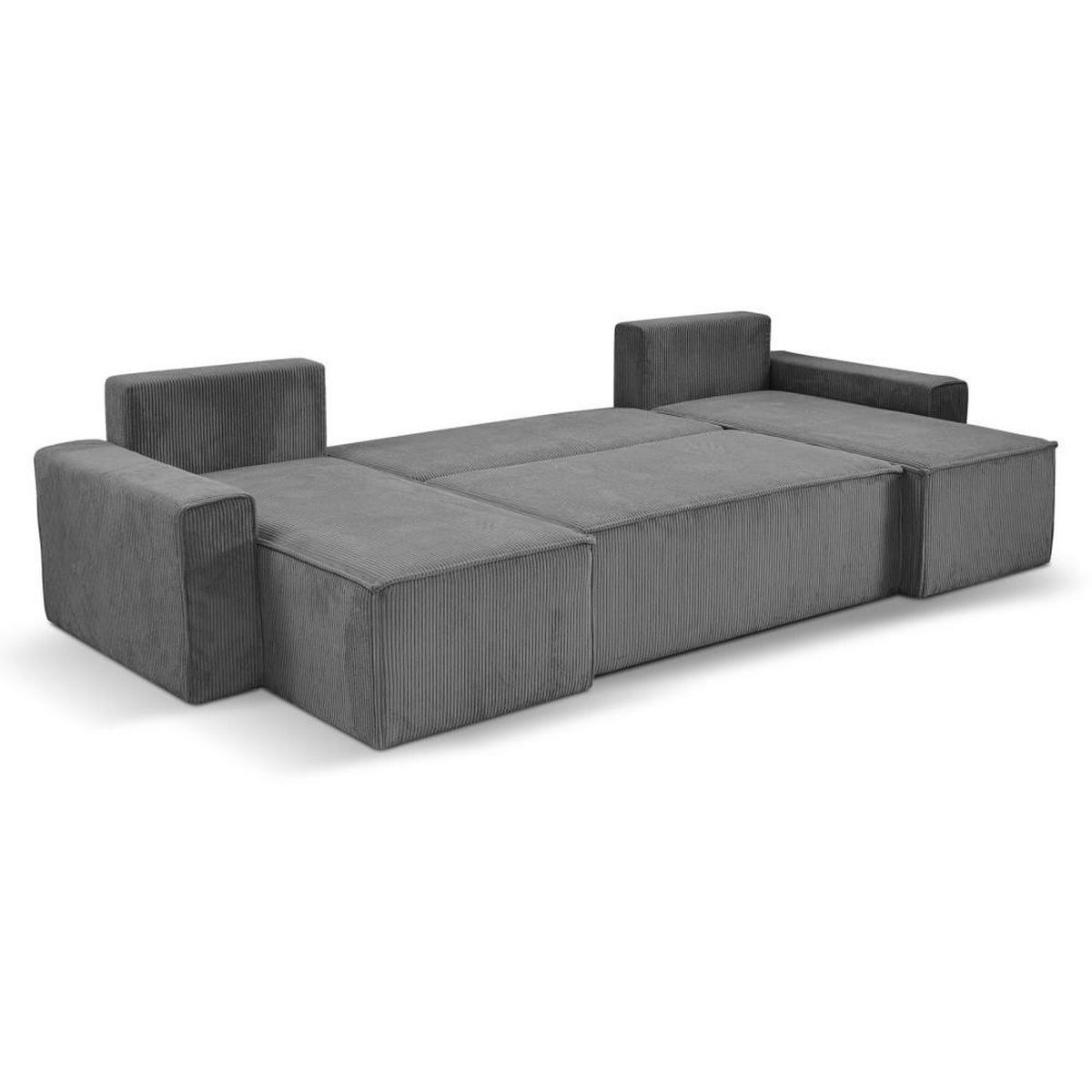 WOHNLANDSCHAFT Hektor U mit Schlaffunktion grau - Grau, Textil (318/94/152cm) - Beautysofa