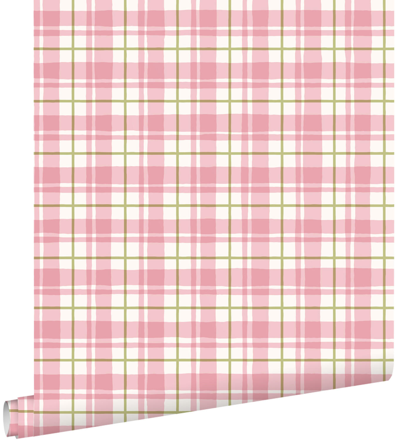 TAPETE Karomuster 50 x 900 cm - Pink, Papier (50/900cm) - ESTAhome