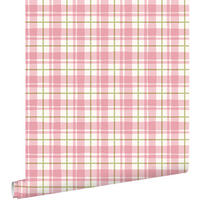 TAPETE Karomuster 50 x 900 cm - Pink, Papier (50/900cm) - ESTAhome
