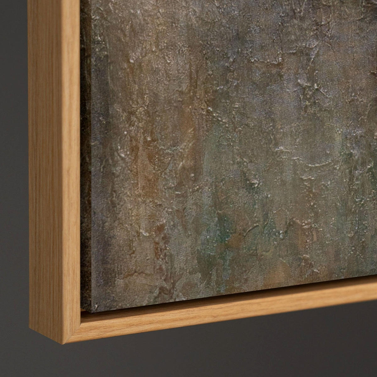 GEMÄLDE Wärme des Universums Schattenfugenrahmen Eichefarben 120x80 cm - Eichefarben, Holz (120/80cm) - YS-art gallery