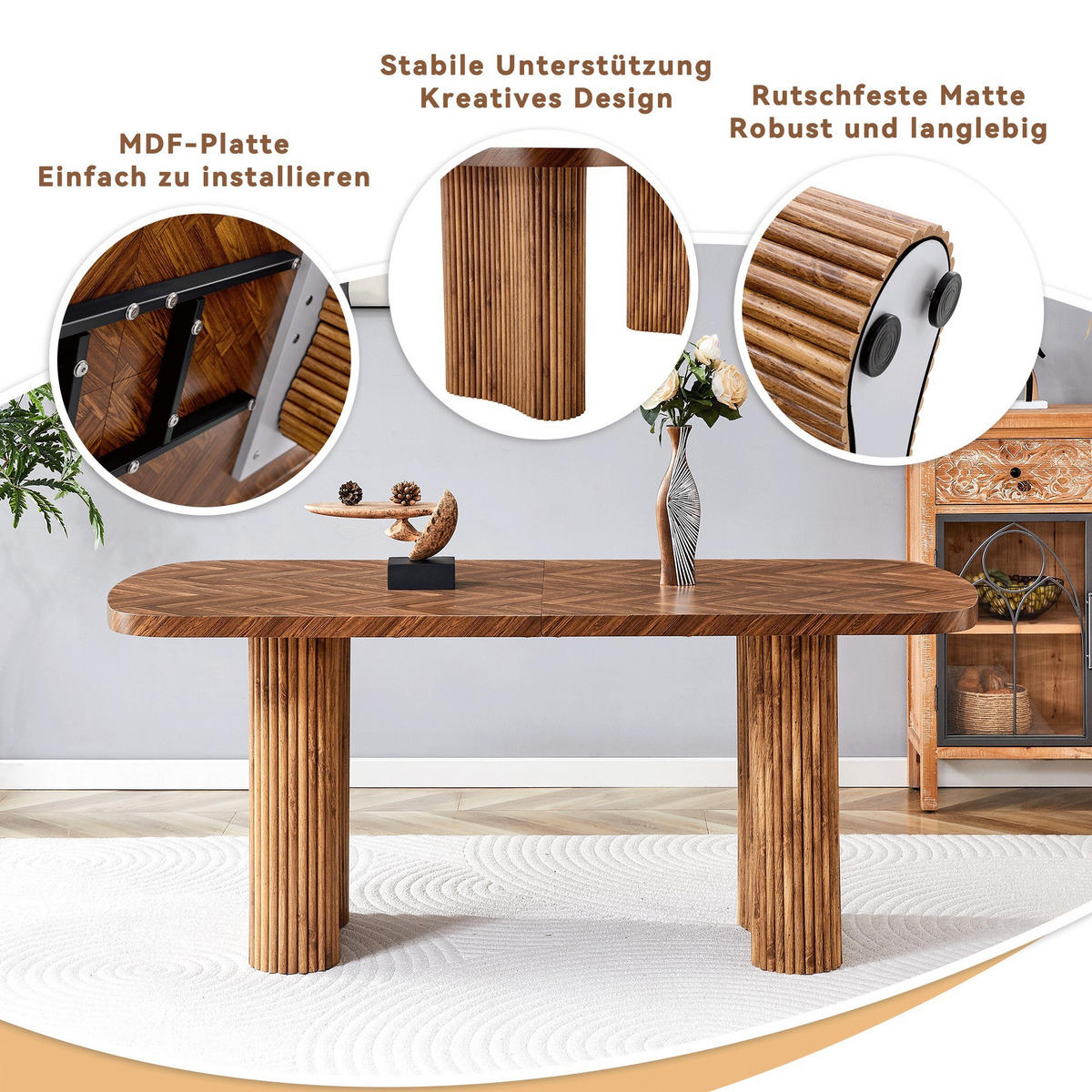 ESSTISCH 116/65/75cmHolztisch,rechteckiger Küchentisch,Braun - Braun, Holz (90/180/76cm) - LVHOM