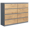 KOMMODE 120 Anthracite & Lancelot 120x39x101,5 cm - Anthrazit/Eschefarben, Holzwerkstoff (120/101.5/39cm) - Mobelsta