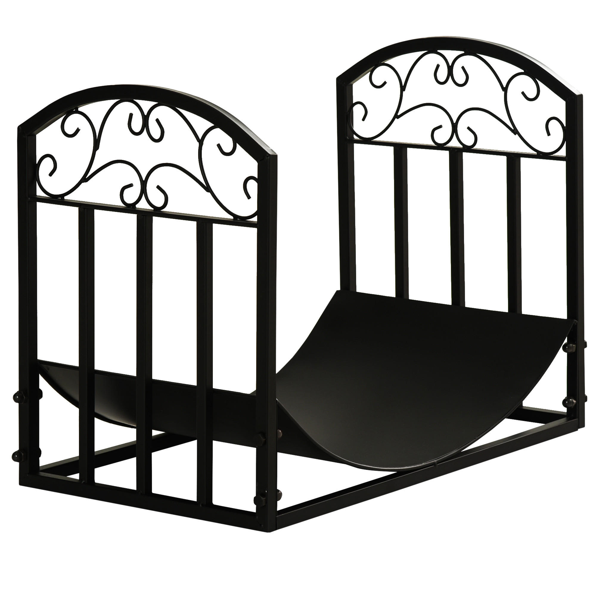 KAMINHOLZSTÄNDER, Metall, Schwarz - Schwarz, Metall (36/46.5/60.5cm) - Outsunny