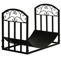 KAMINHOLZSTÄNDER, Metall, Schwarz - Schwarz, Metall (36/46.5/60.5cm) - Outsunny