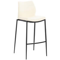 BARHOCKER Lederlook creme - Creme/Schwarz, Textil/Metall (47/107/53cm) - CLP