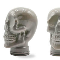 KOPFHÖRERSTÄNDER TOTENKOPF Glas OP3 hellgrau - Hellgrau, Glas (19/26/19cm) - DESIGN DELIGHTS