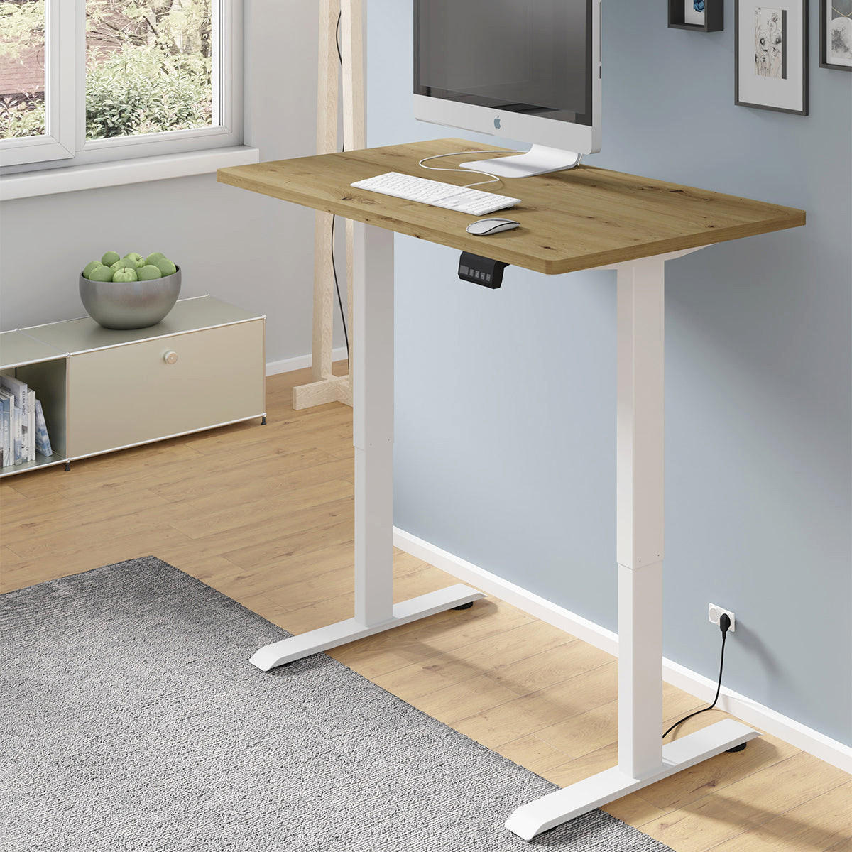 SCHREIBTISCH Ergo Holz und Weiß - Weiß, Holzwerkstoff (65/120/73cm) - Petits-meubles