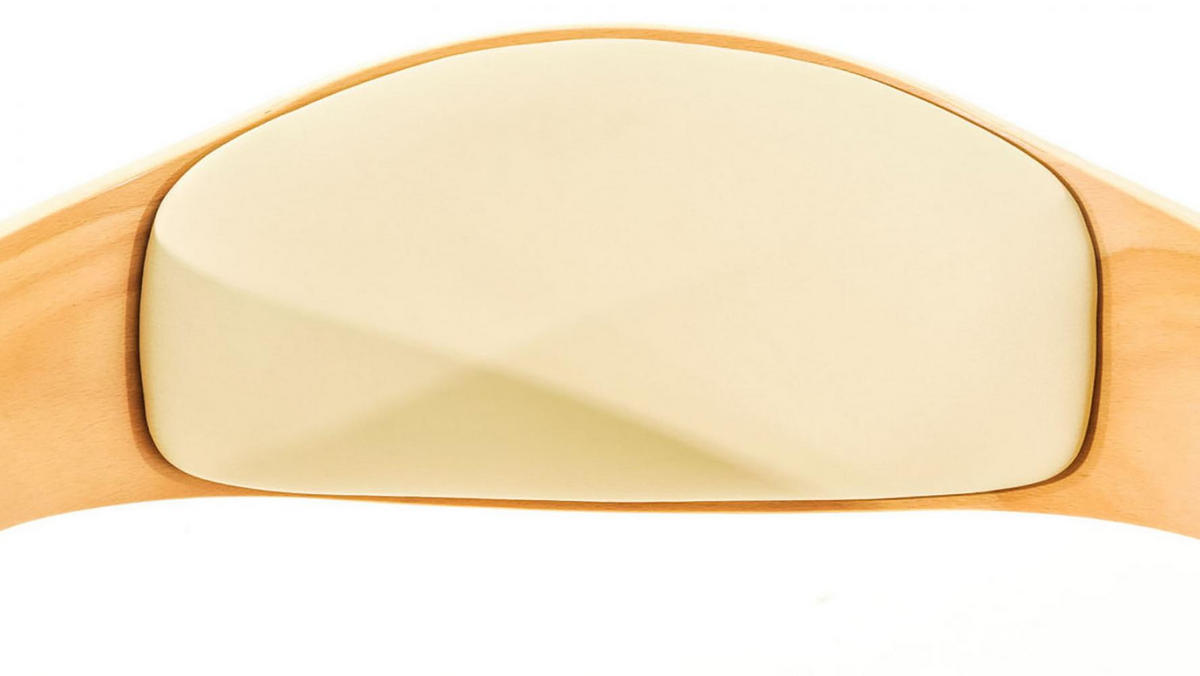 BARHOCKER 2er Set Lederlook natura/creme - Eukalyptusholzfarben/Creme, Textil/Metall (50/88/48cm) - CLP