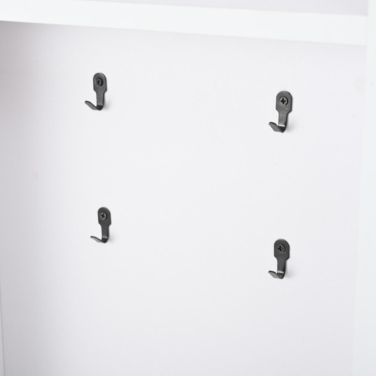 SCHUHSCHRANK aus Spanplatte 100x30x180cm in Weiß mit 8 Haken & Sitzkissen - Weiß, Holzwerkstoff (100/180/30cm) - Modfu