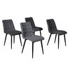 ESSZIMMERSTUHL 4er Set/ MUSE, Dunkelgrau - Dunkelgrau/Schwarz, Metall (45/84/60cm) - Weber Industries