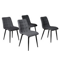 ESSZIMMERSTUHL 4er Set/ MUSE, Dunkelgrau - Dunkelgrau/Schwarz, Metall (45/84/60cm) - Weber Industries