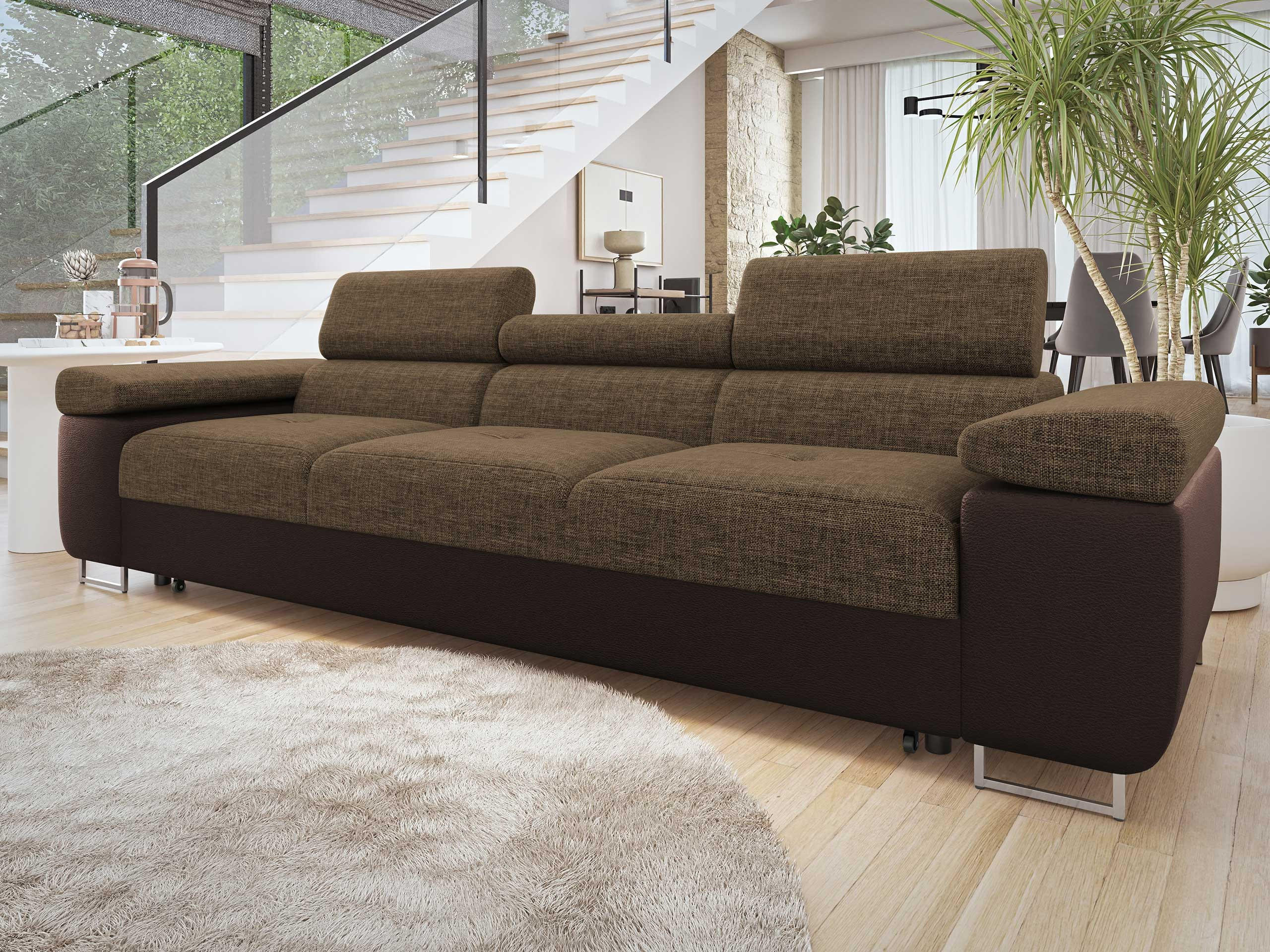 SCHLAFSOFA Torezio 3 Bis - Braun, Holz/Textil (263/90/102cm) - MIRJAN24