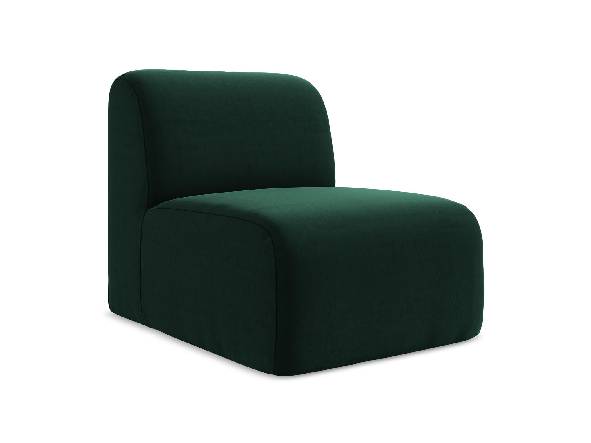 SOFAELEMENT Samt Stoff Grün - Dunkelgrün/Schwarz, Holzwerkstoff/Kunststoff (70/75/94cm) - Makamii