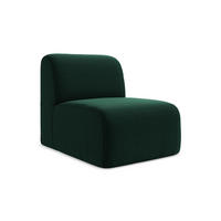 SOFAELEMENT Samt Stoff Grün - Dunkelgrün/Schwarz, Holzwerkstoff/Kunststoff (70/75/94cm) - Makamii