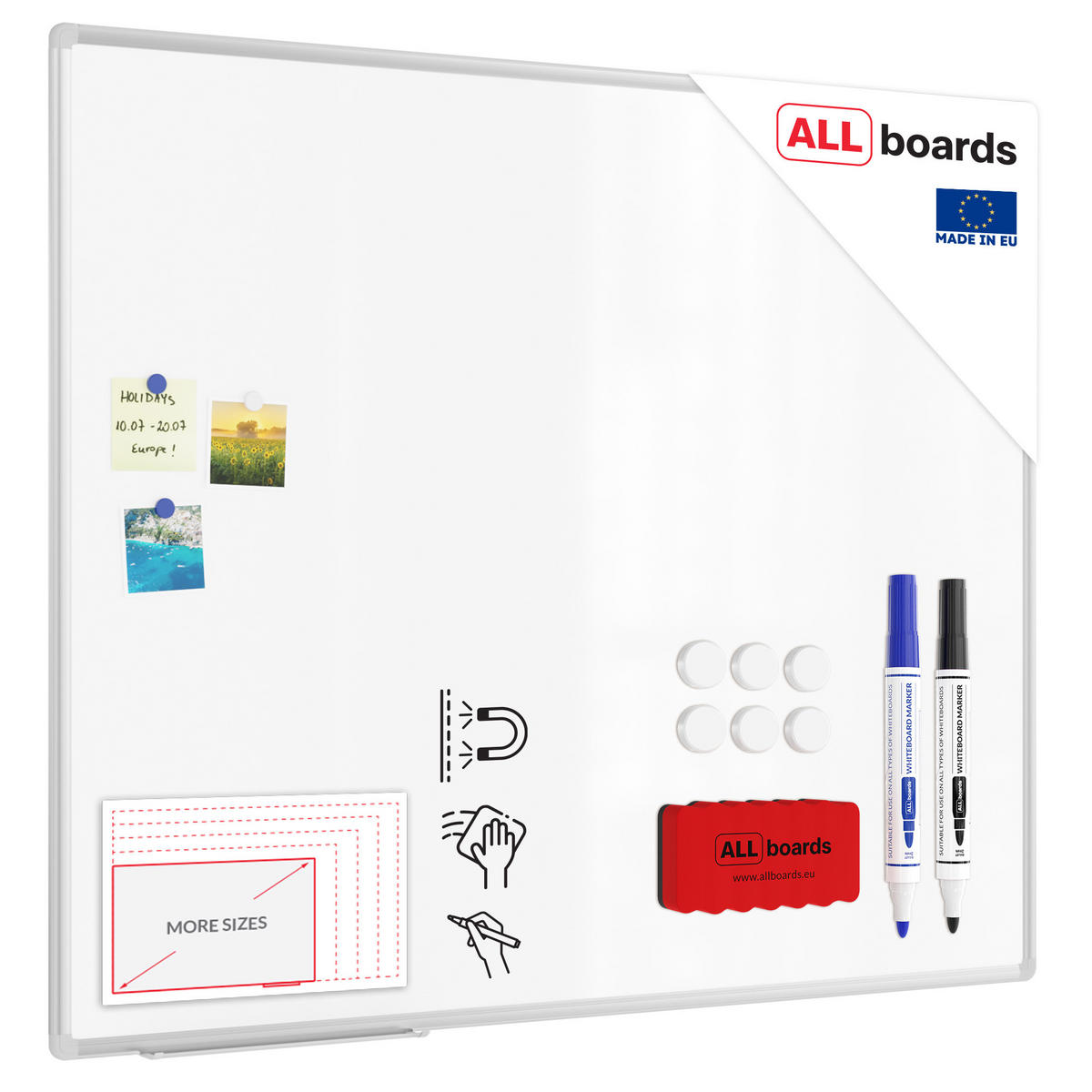 MAGNETISCHES Whiteboard - PREMIUM EXPO Alurahmen 120x100cm - Weiß, Metall (120/100/1.6cm) - ALLboards