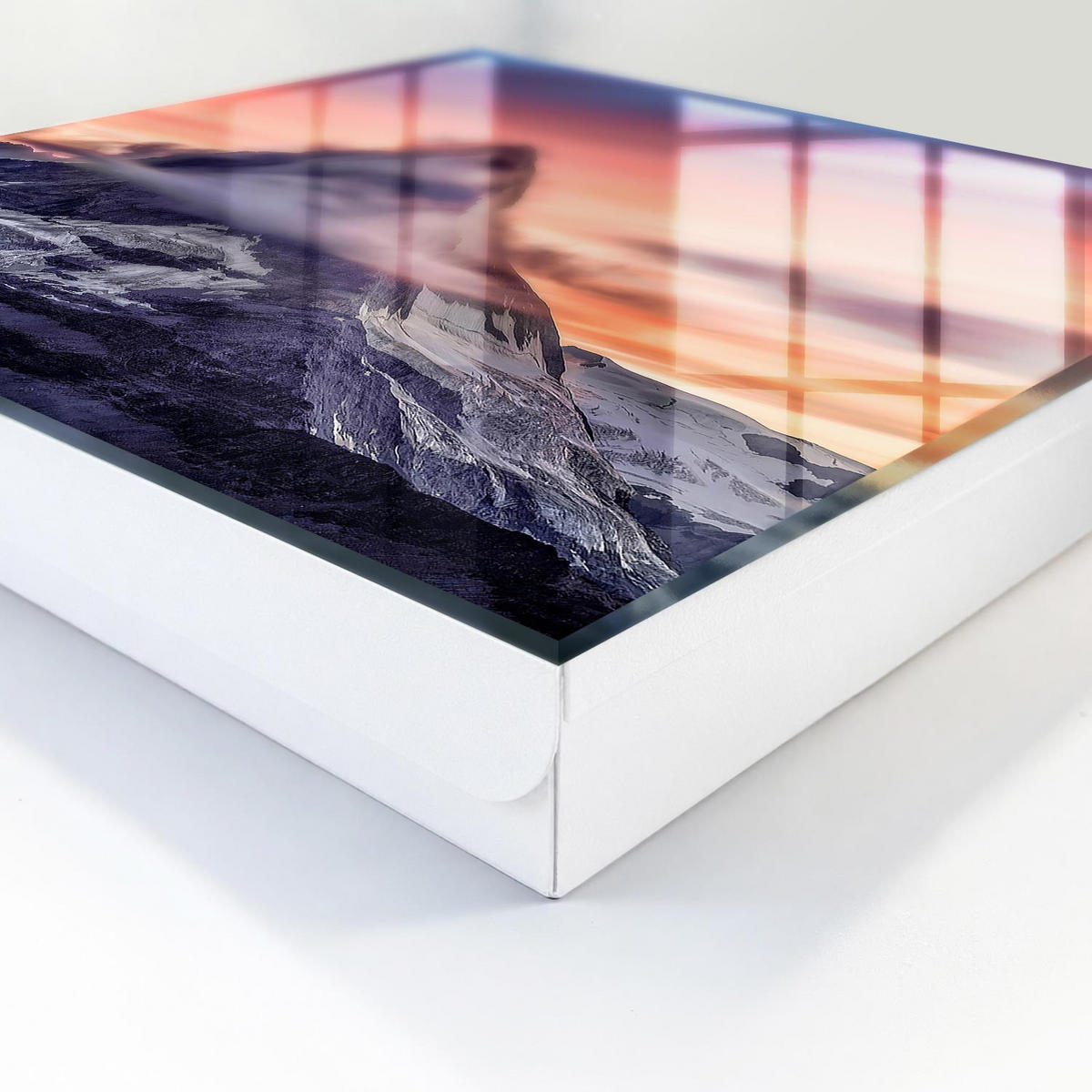 SCHLÜSSELBOX Weiß 30x30 cm – Türöffnung nach rechts - Bergzauber - Lila, Metall (30/30/5cm) - TULUP