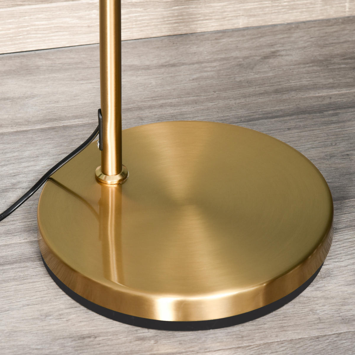 STEHLAMPE Stehleuchte E27 Sockel für Wohnzimmer Stahl Stoffschirm Goldoptik - Multicolor, Metall (47/37/153cm) - HOMCOM
