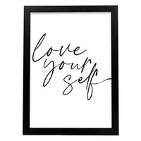 POSTER Inspirierende Kunst – Love Yourself A3 Rahmenlos - Klar, Papier (29.7/5/42cm) - Nacnic
