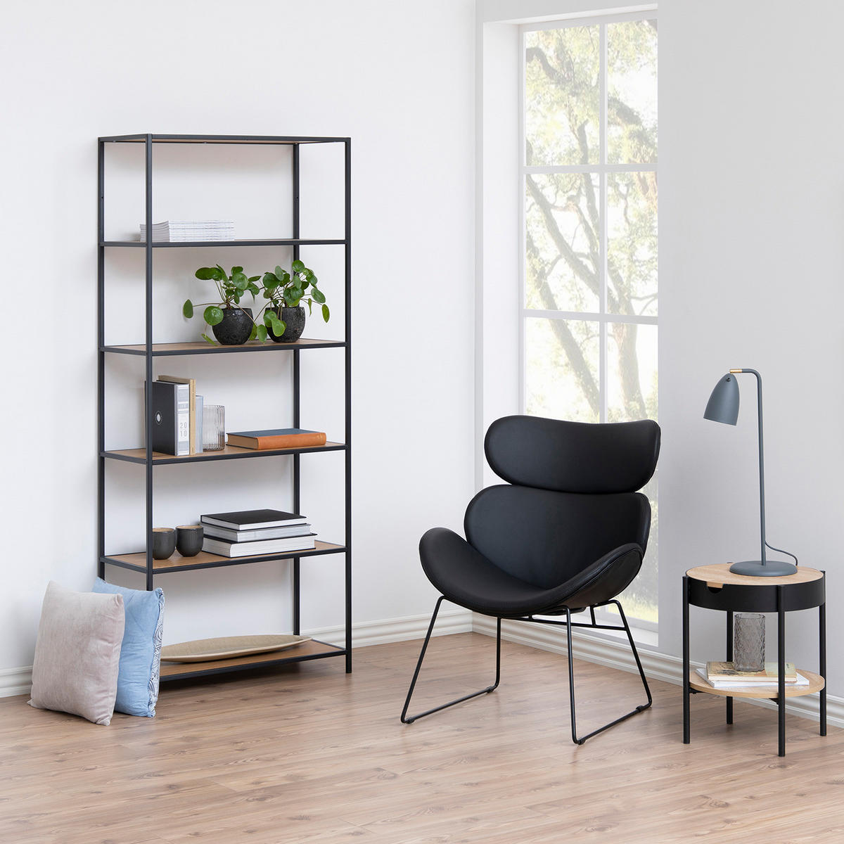 REGAL - Wildeiche, Holzwerkstoff/Metall (77/185/35cm) - home24