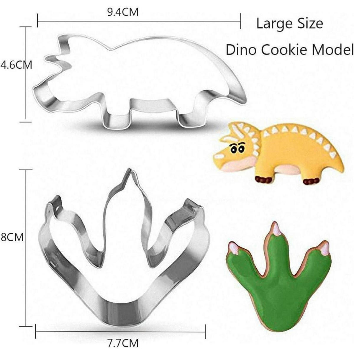 AUSSTECHFORMEN Set 11-teilig Dinosaurier Edelstahl - Silberfarben, Metall (8/2.2/9.4cm)