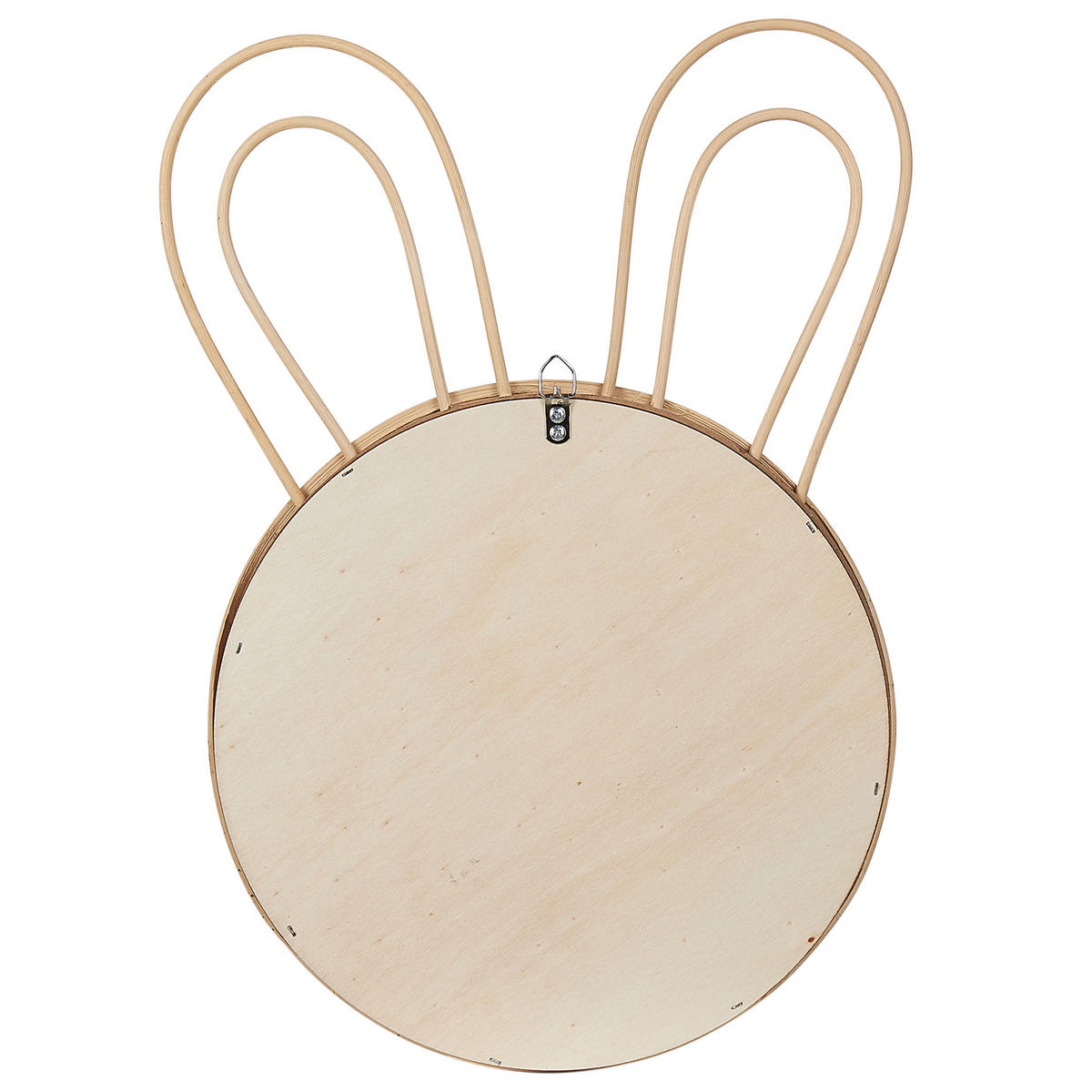 WANDSPIEGEL Rattan natürlich Hasenform 26 cm Golong - Naturfarben, Naturmaterialen (26/45/2cm) - Beliani