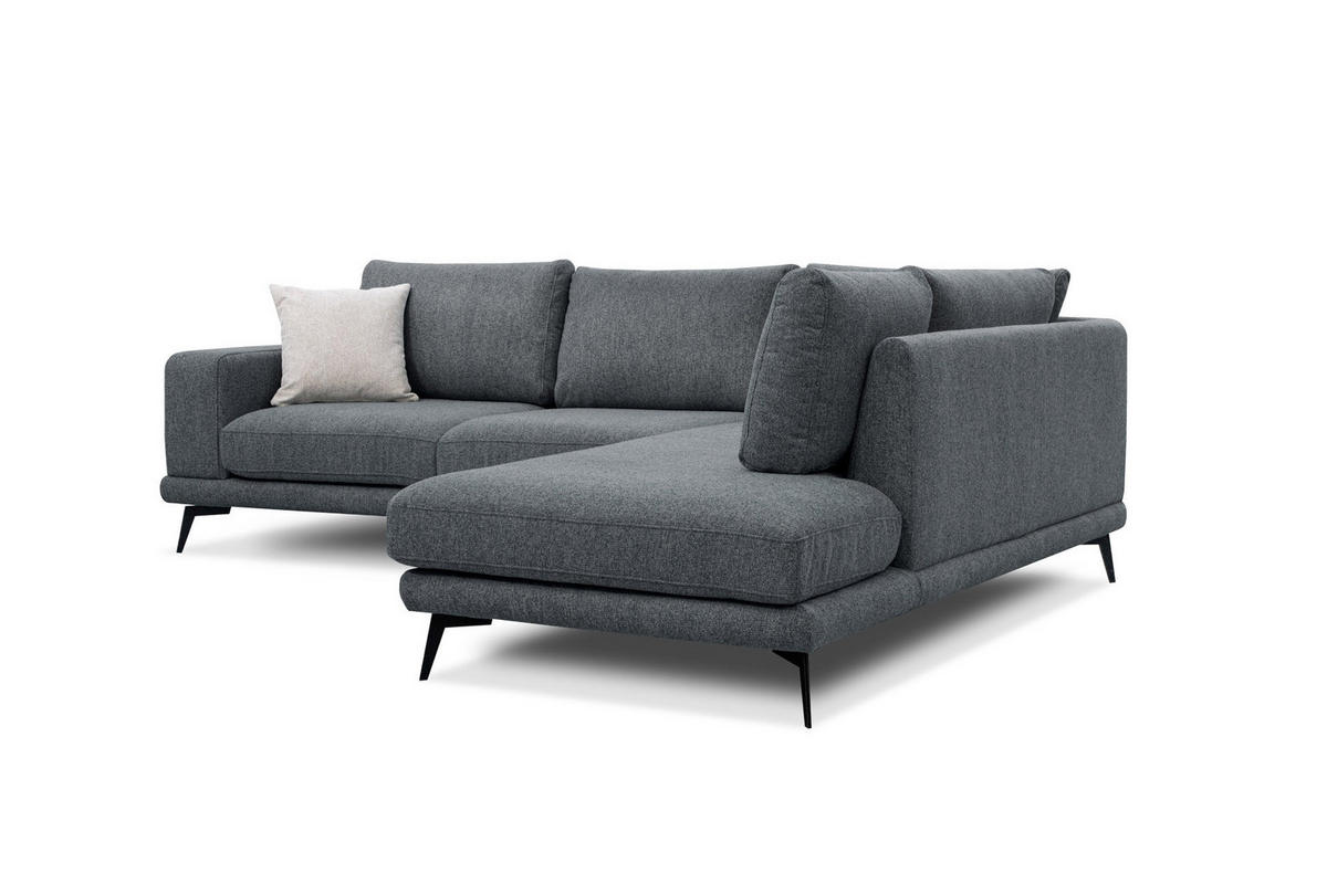ECKSOFA MEDIOLANE 5-Sitzer, dunkelgrau - Dunkelgrau, Holzwerkstoff/Textil (282/219cm) - Courtois Laville