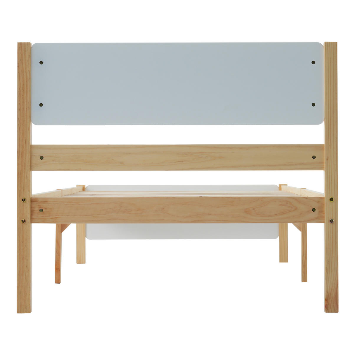 RÁMOVÁ posteľ, 90/200 cm biele/prírodné - prírodná farba, drevo (90/200cm) - BEAOK