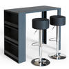 BARTISCH-SET Anthrazit 57 x 117 cm mit 2 Barhockern - Anthrazit, Holzwerkstoff (57/106/117cm) - Vicco