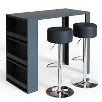 BARTISCH-SET Anthrazit 57 x 117 cm mit 2 Barhockern - Anthrazit, Holzwerkstoff (57/106/117cm) - Vicco