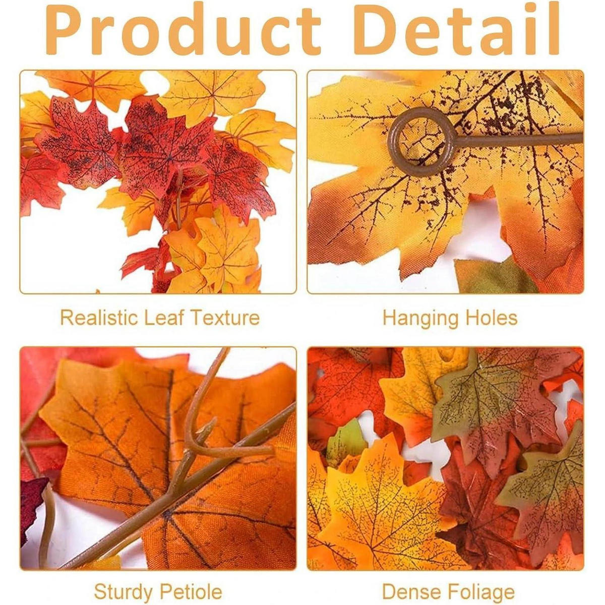 HERBSTGIRLANDE Ahornblätter 175 cm mit 2 Haken - Multicolor, Kunststoff (175cm)