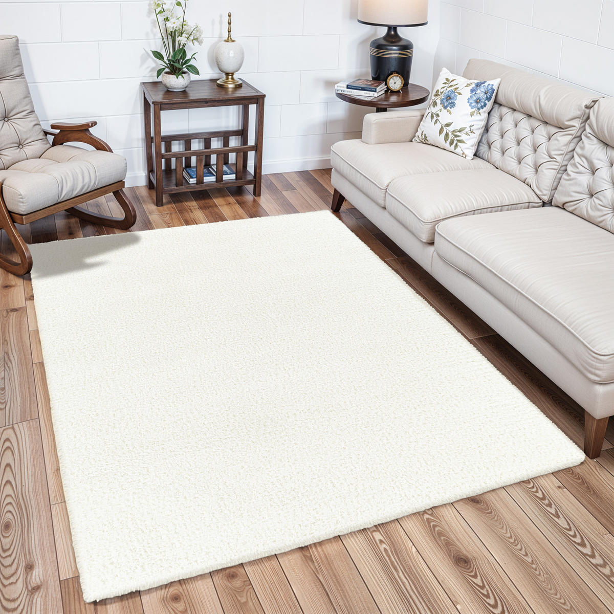 HOCHFLORTEPPICH 160/213 cm Weiß - Weiß, Naturmaterialien/Textil (160/213cm) - LIVABLISS