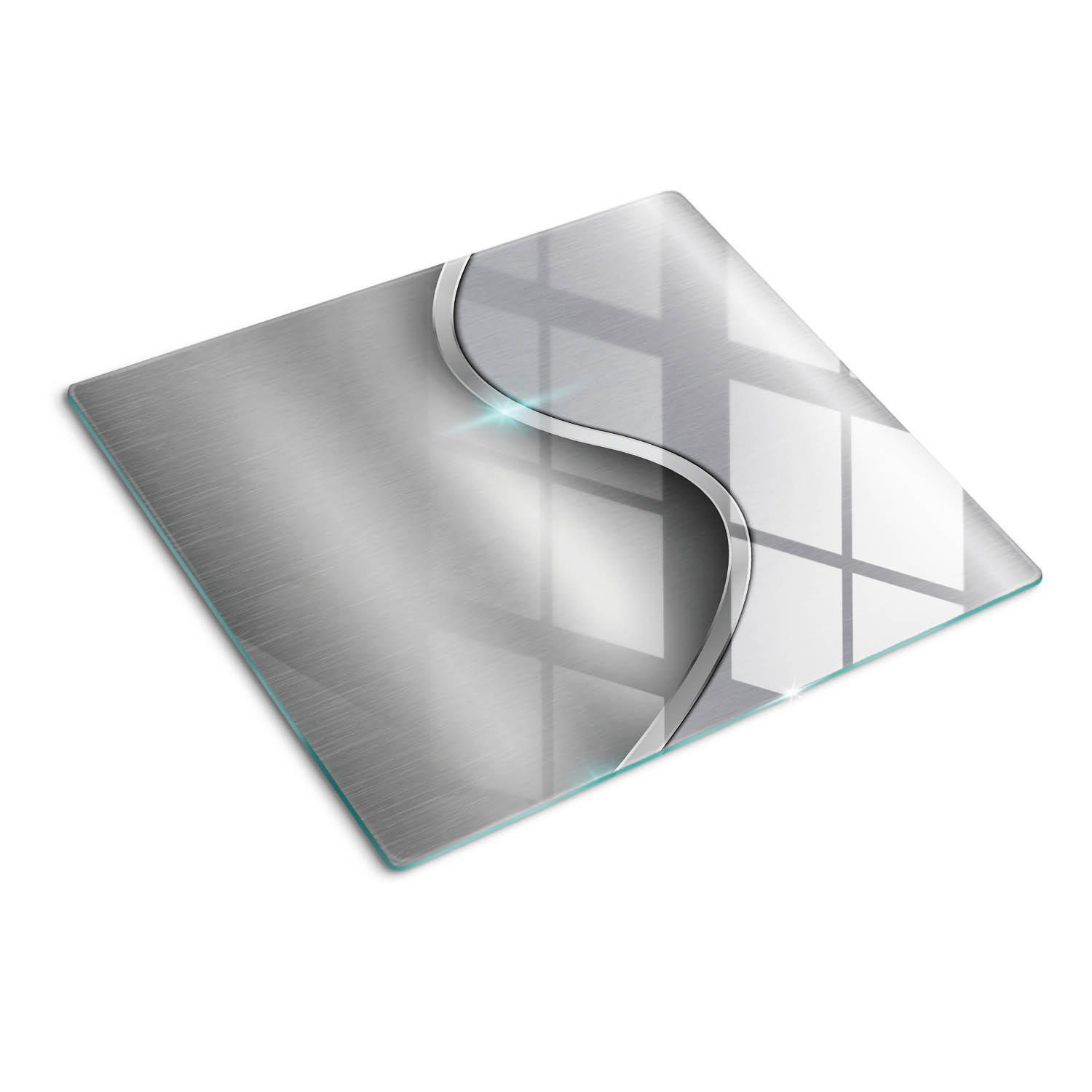 Tulup Glasplatte Silber 60x0.4x52 cm