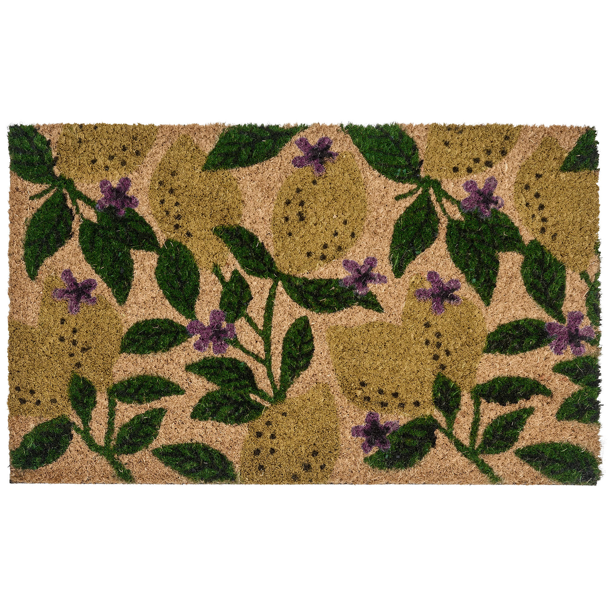 FUSSMATTE Bunt 45/75 cm Zitrone Kokosfasern Tazlina - Multicolor, Textil (45/75cm) - Beliani