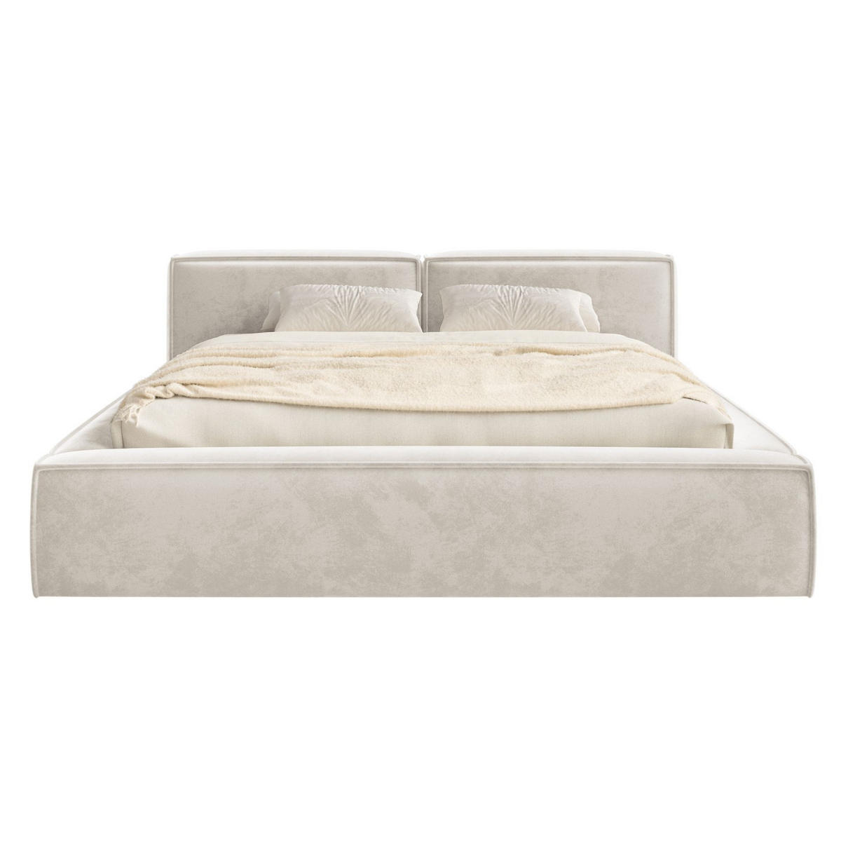 POLSTERBETT Tilves Slim Greige 200x200 cm - Taupe/Schwarz, Kunststoff/Textil (200/200cm) - Selsey