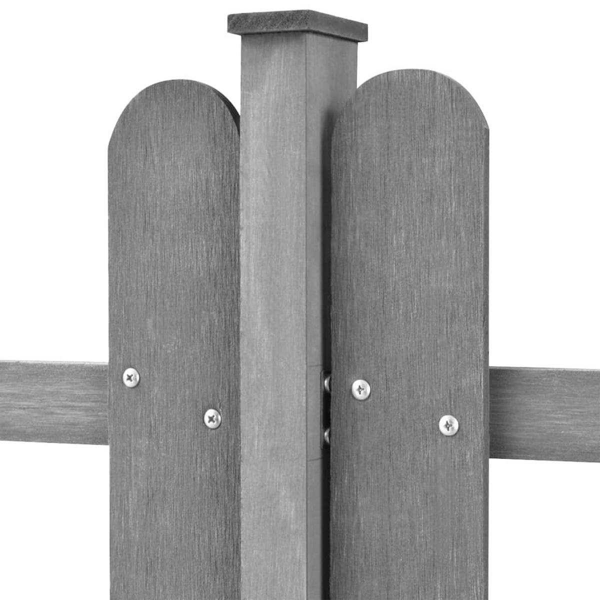 GARTENZAUN, Lattenzaun, 200/60 cm, aus WPC in Grau, 3er-Set - Grau, Holz (600/60cm) - vidaXL