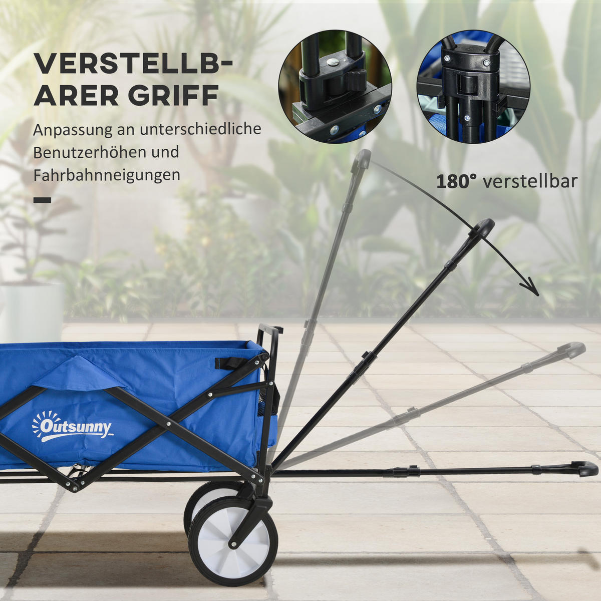 BOLLERWAGEN klappbar 93x49x75 cm Oxford - Dunkelblau, Metall (93/100/49cm) - Fortuna Lai