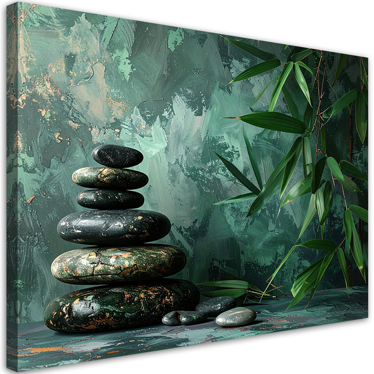 LEINWANDBILD Zen und Orientalisch 120x80cm - Grün, Textil (120/80cm) - Feeby