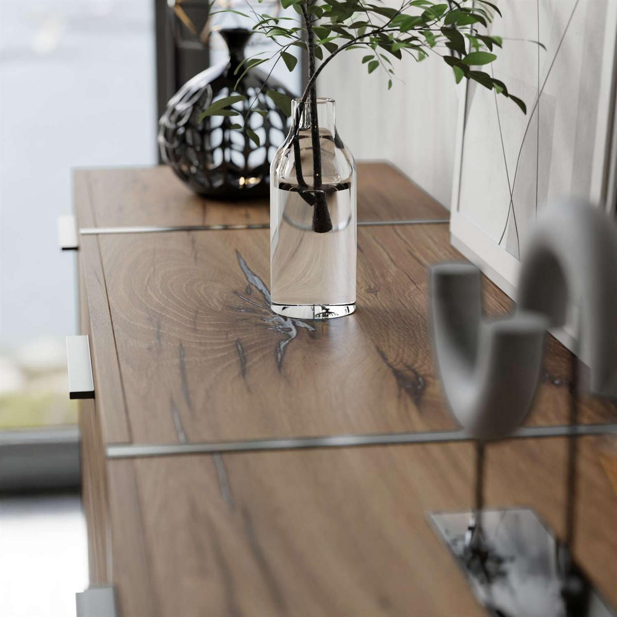 SIDEBOARD mit Schubladen ONYX LOFT auf Beinen Push Open - Eichefarben, Holzwerkstoff (158/88/41.3cm) - Lookway