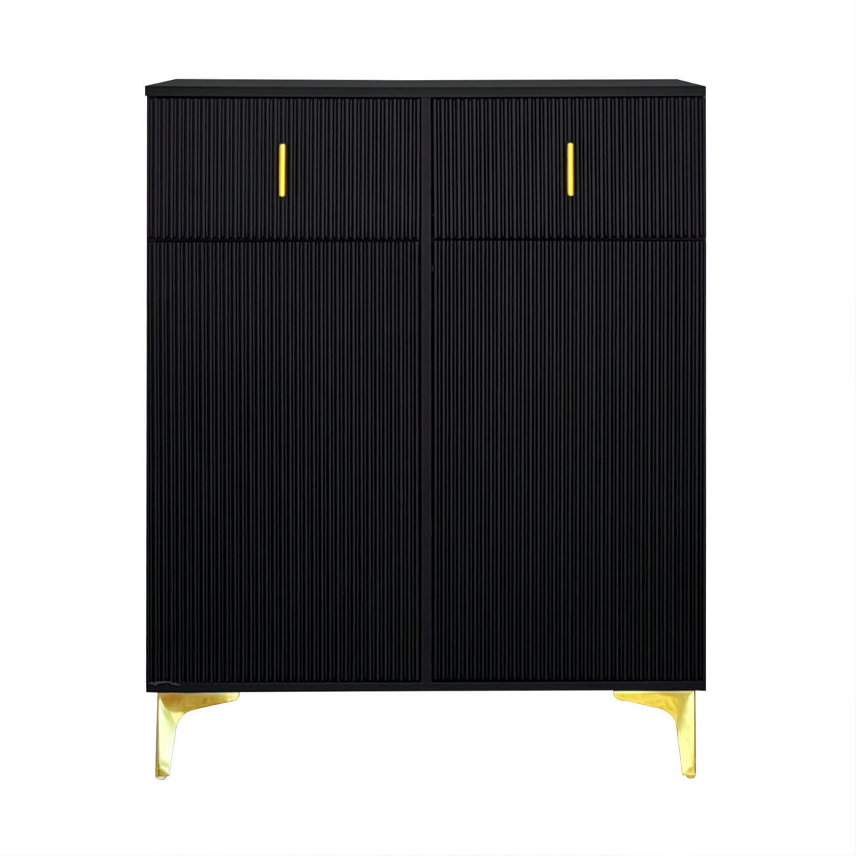 SIDEBOARD 83/35/101 cm in Schwarz mit 2 Türen und 2 Schubladen - Schwarz, Holzwerkstoff (83/101/35cm) - Flora Grace