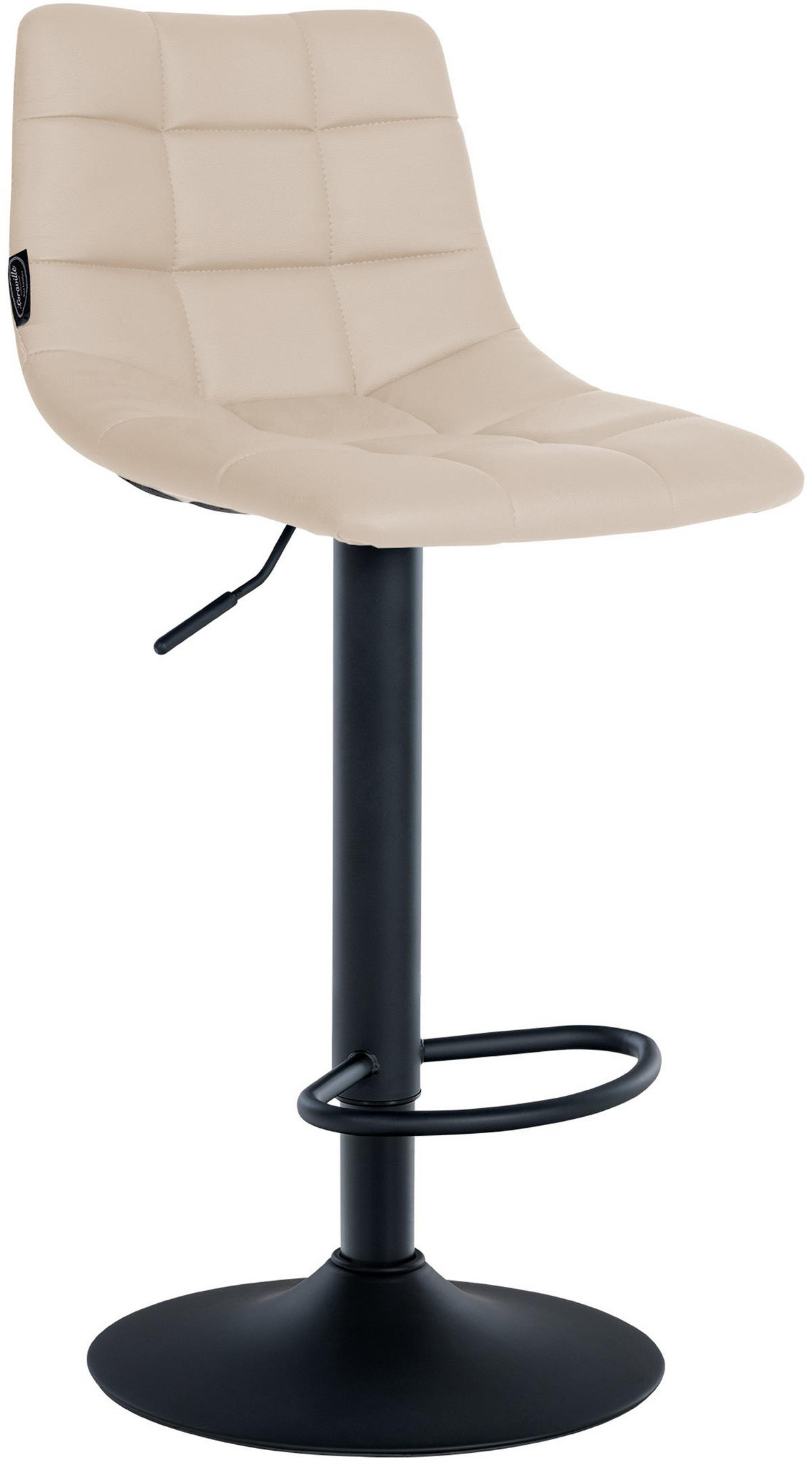 BARHOCKER 2er Set James Kunstleder schwarz creme - Schwarz/Naturfarben, Kunststoff/Metall (43/108.5/46.5cm) - TPFLiving